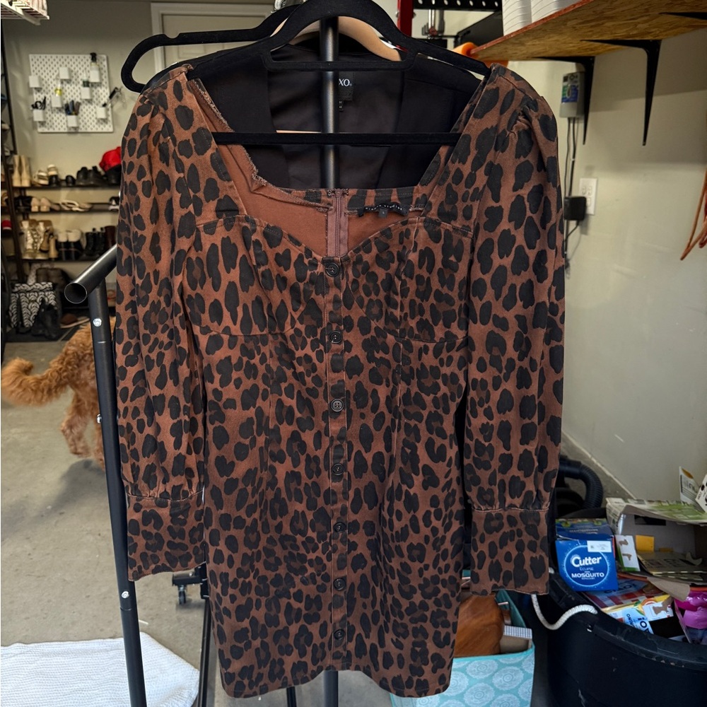 Cheetah Print Dress Brown and Black